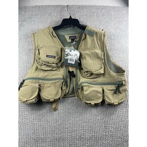 Vintage Patagonia Reinvest Fly Fishing Mesh Vest Mens Large Beige 82694 NWT*